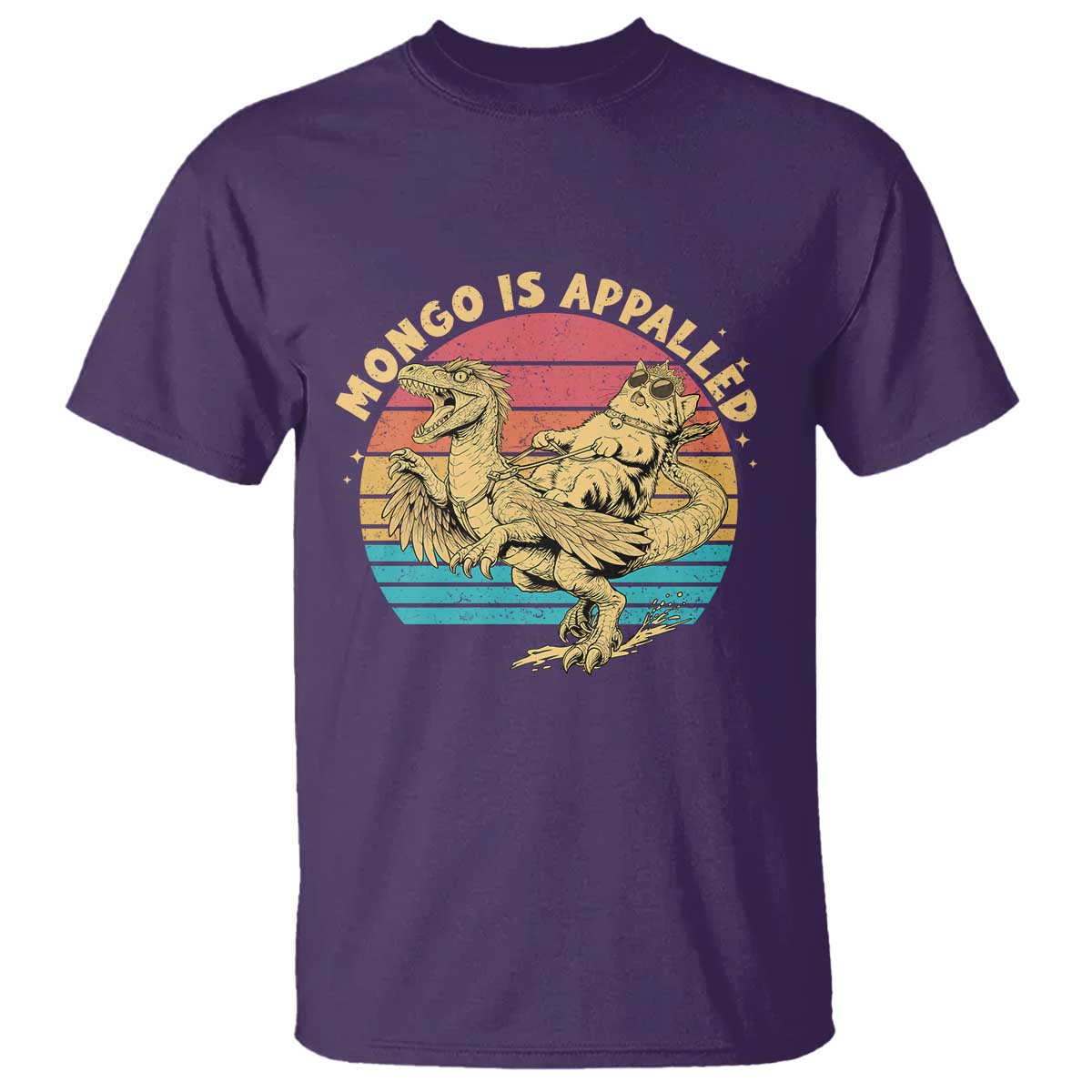 Mongo is Appalled T Shirt Vintage Princess Cat Riding Dinosaur TS14 Purple Print Your Wear