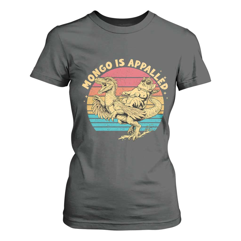Mongo is Appalled T Shirt For Women Vintage Princess Cat Riding Dinosaur TS14 Dark Heather Print Your Wear