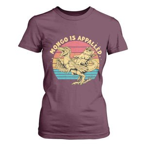Mongo is Appalled T Shirt For Women Vintage Princess Cat Riding Dinosaur TS14 Maroon Print Your Wear
