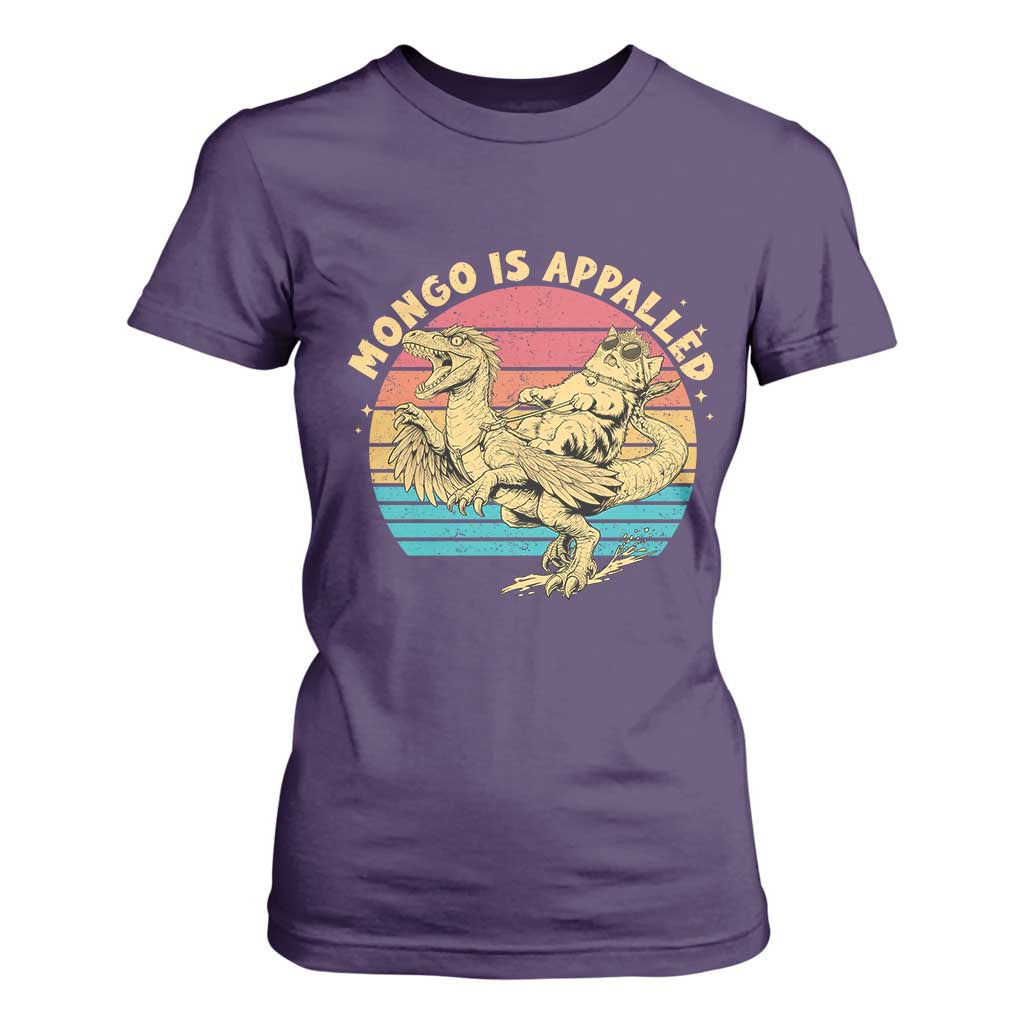 Mongo is Appalled T Shirt For Women Vintage Princess Cat Riding Dinosaur TS14 Purple Print Your Wear
