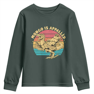 Mongo is Appalled Youth Sweatshirt Vintage Princess Cat Riding Dinosaur TS14 Dark Forest Green Print Your Wear