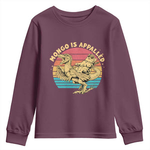 Mongo is Appalled Youth Sweatshirt Vintage Princess Cat Riding Dinosaur TS14 Maroon Print Your Wear