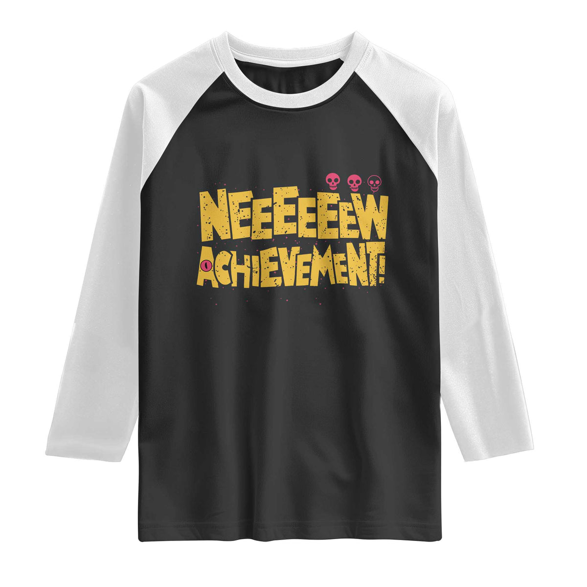 New Achievement Raglan Shirt Funny Sci-Fi Book Lover TS14 Black White Print Your Wear