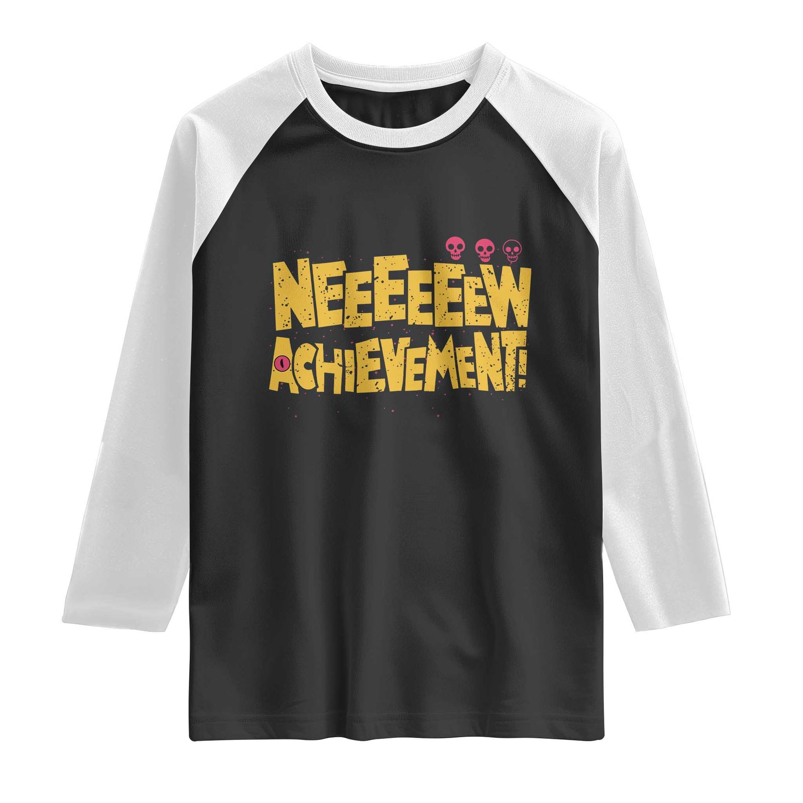 New Achievement Raglan Shirt Funny Sci-Fi Book Lover TS14 Black White Print Your Wear