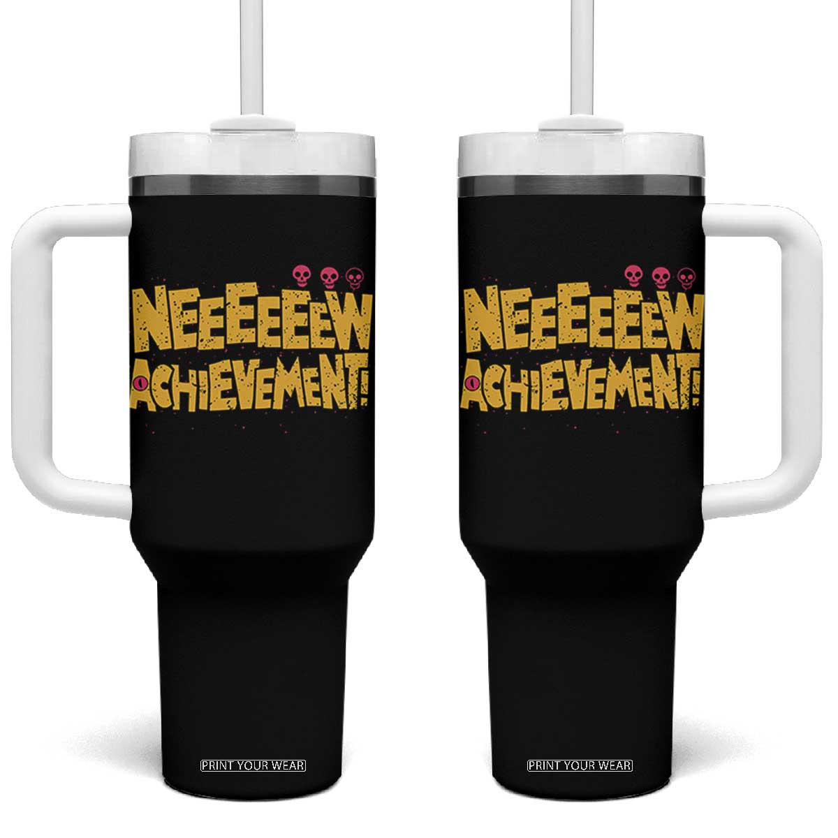 New Achievement Tumbler With Handle Funny Sci-Fi Book Lover TS14 One Size: 40 oz Black Print Your Wear