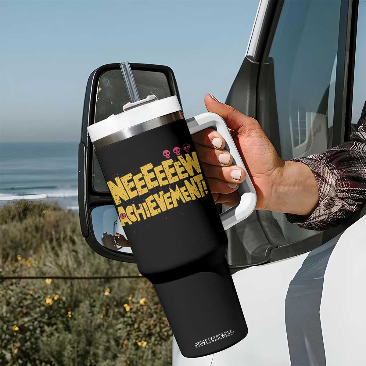 New Achievement Tumbler With Handle Funny Sci-Fi Book Lover TS14 Print Your Wear
