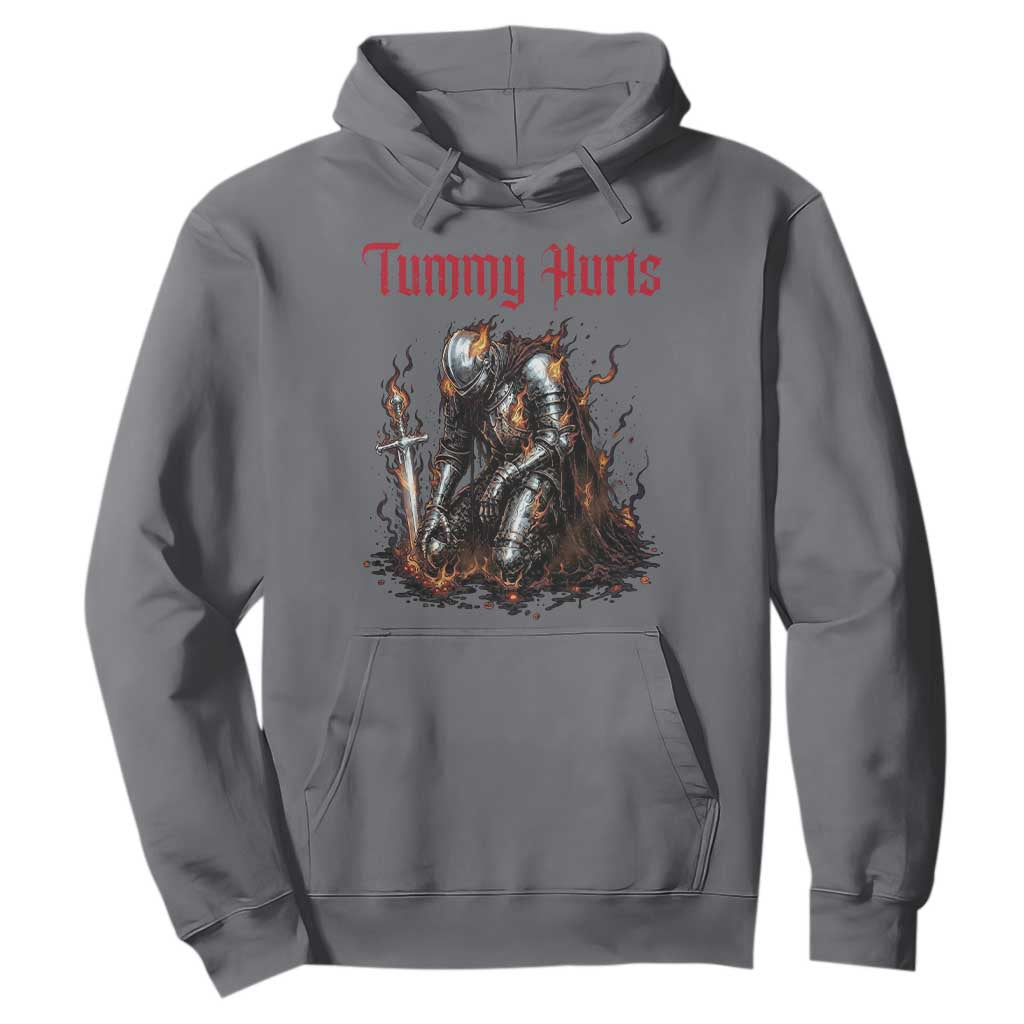 Tummy Hurts Hoodie Funny Medieval Knight Dark Humor TS14 Charcoal Print Your Wear
