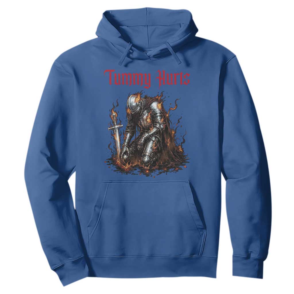 Tummy Hurts Hoodie Funny Medieval Knight Dark Humor TS14 Royal Blue Print Your Wear