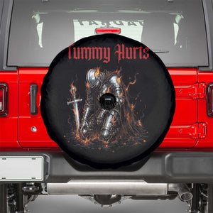 Tummy Hurts Spare Tire Cover Funny Medieval Knight Dark Humor TS14 Black Print Your Wear