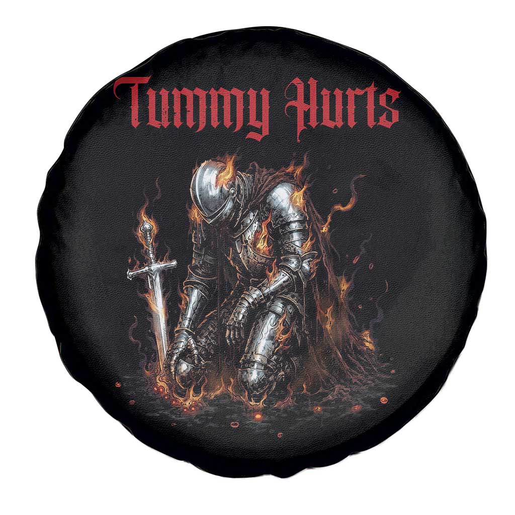 Tummy Hurts Spare Tire Cover Funny Medieval Knight Dark Humor TS14 Print Your Wear