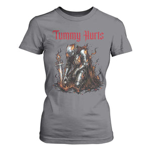 Tummy Hurts T Shirt For Women Funny Medieval Knight Dark Humor TS14 Charcoal Print Your Wear