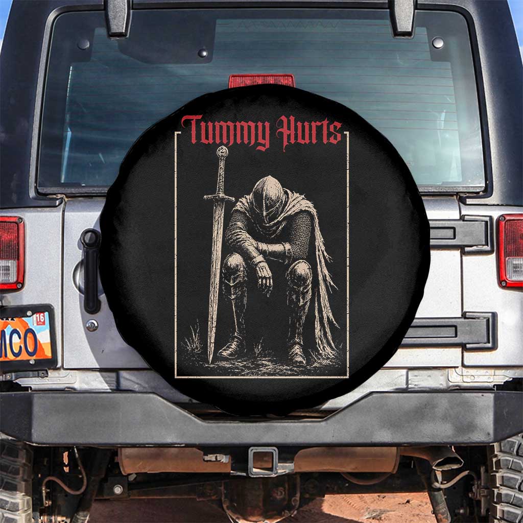 Tummy Hurts Spare Tire Cover Funny Medieval Knight Dark Meme TS14 No hole Black Print Your Wear