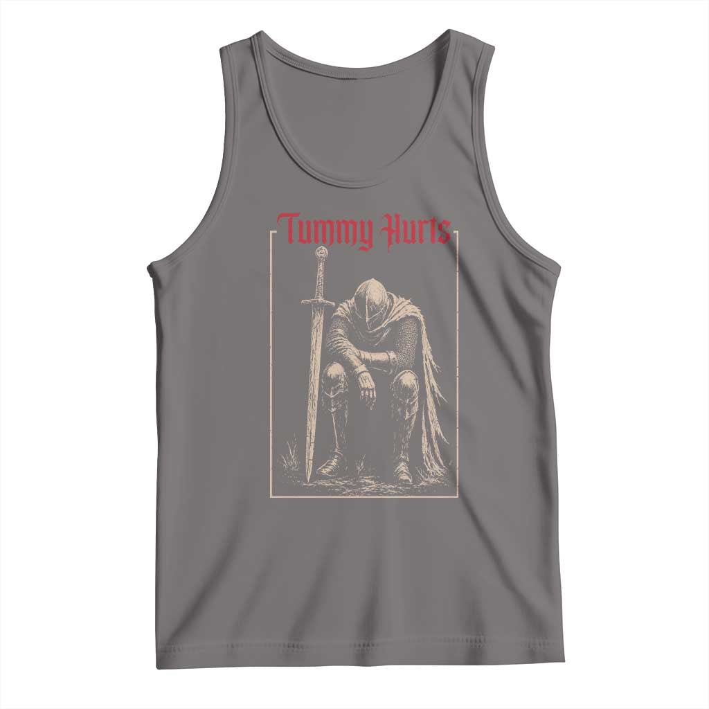 Tummy Hurts Tank Top Funny Medieval Knight Dark Meme