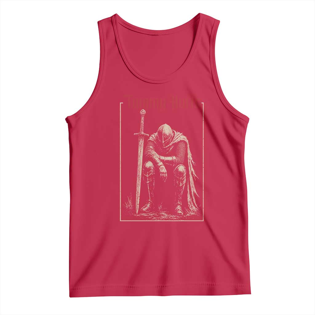 Tummy Hurts Tank Top Funny Medieval Knight Dark Meme