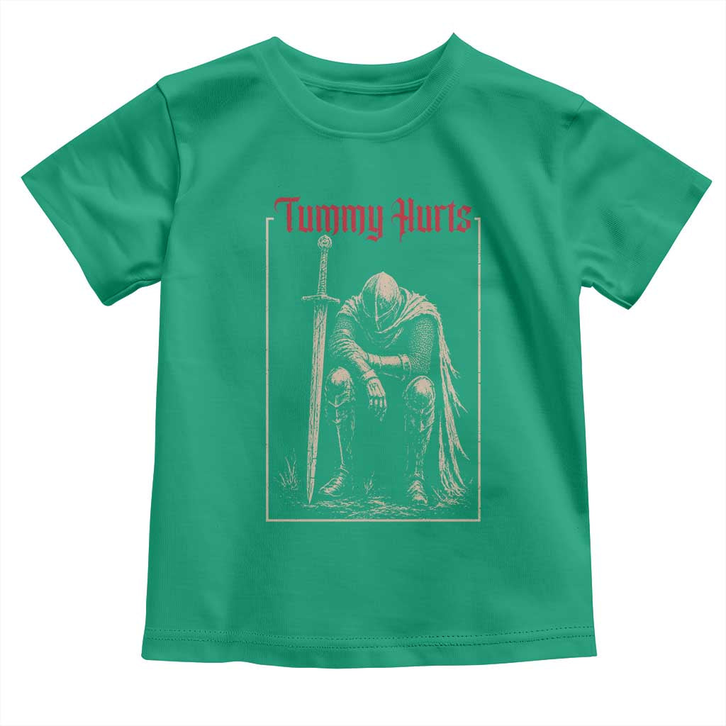 Tummy Hurts Toddler T Shirt Funny Medieval Knight Dark Meme TS14 Irish Green Print Your Wear