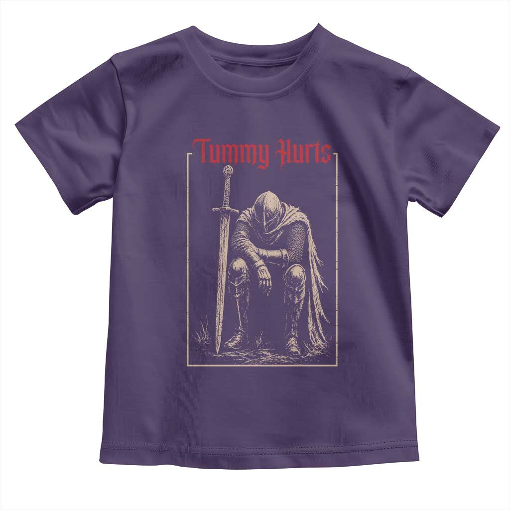 Tummy Hurts Toddler T Shirt Funny Medieval Knight Dark Meme TS14 Purple Print Your Wear