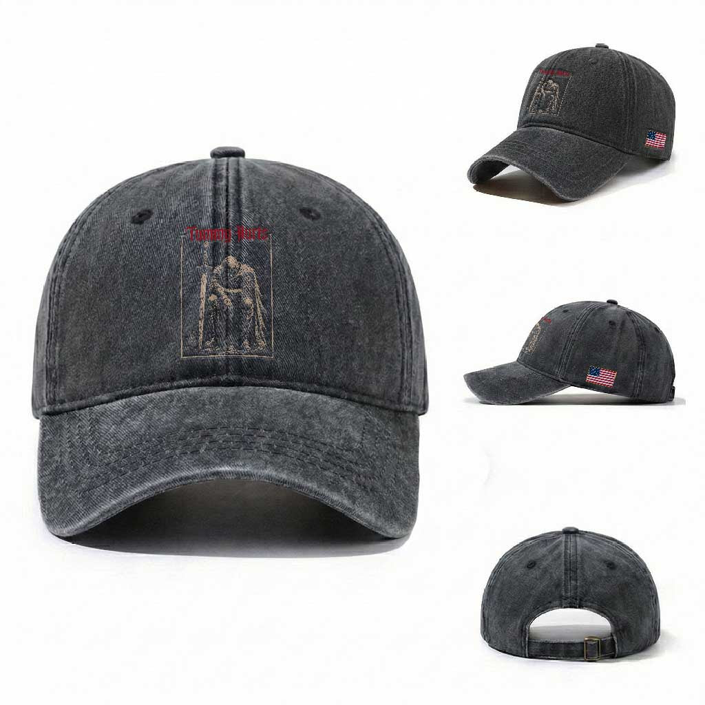 Tummy Hurts Washed Cotton Baseball Cap Funny Medieval Knight Dark Meme