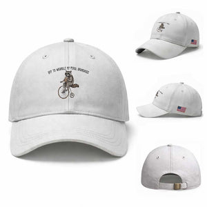 Off To Wranglin My Feral Grandkids Baseball Cap Funny Raccoon Grandpa Father's Day Gift
