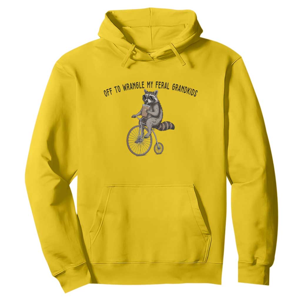 Off To Wranglin My Feral Grandkids Hoodie Funny Raccoon Grandpa Father's Day Gift TS14 Daisy Print Your Wear