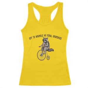 Off To Wranglin My Feral Grandkids Racerback Tank Top Funny Raccoon Grandpa Father's Day Gift TS14 Daisy Print Your Wear