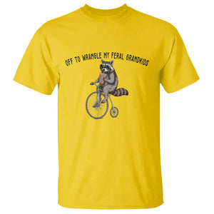 Off To Wranglin My Feral Grandkids T Shirt Funny Raccoon Grandpa Father's Day Gift TS14 Daisy Print Your Wear