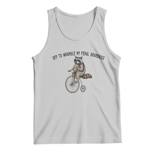 Off To Wranglin My Feral Grandkids Tank Top Funny Raccoon Grandpa Father's Day Gift