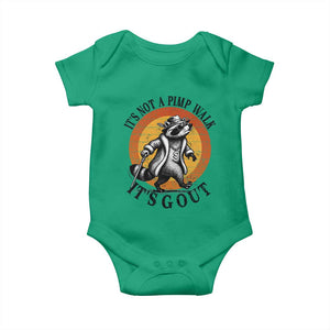 It's Not A Pimp Walk It's Gout Baby Onesie Funny Gout Dad Sarcastic Raccoon TS14 Irish Green Print Your Wear