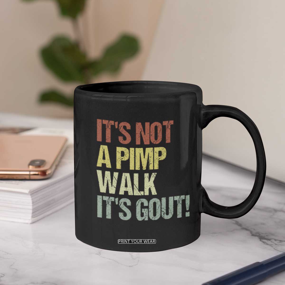 It's Not A Pimp Walk It's Gout Coffee Mug Funny Old Man Medical Humor