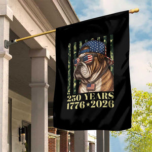 250 Years America Anniversary Garden Flag Military Bulldog American Flag Camo