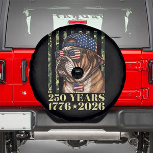 250 Years America Anniversary Spare Tire Cover Military Bulldog American Flag Camo