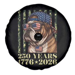 250 Years America Anniversary Spare Tire Cover Military Bulldog American Flag Camo