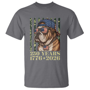 250 Years America Anniversary T Shirt Military Bulldog American Flag Camo