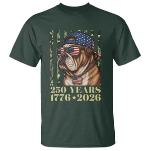 250 Years America Anniversary T Shirt Military Bulldog American Flag Camo