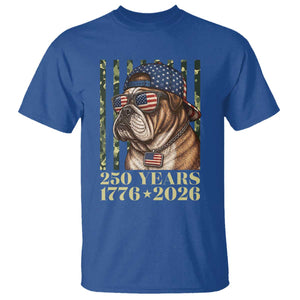 250 Years America Anniversary T Shirt Military Bulldog American Flag Camo