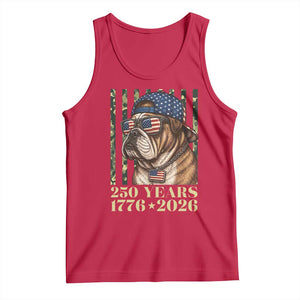 250 Years America Anniversary Tank Top Military Bulldog American Flag Camo