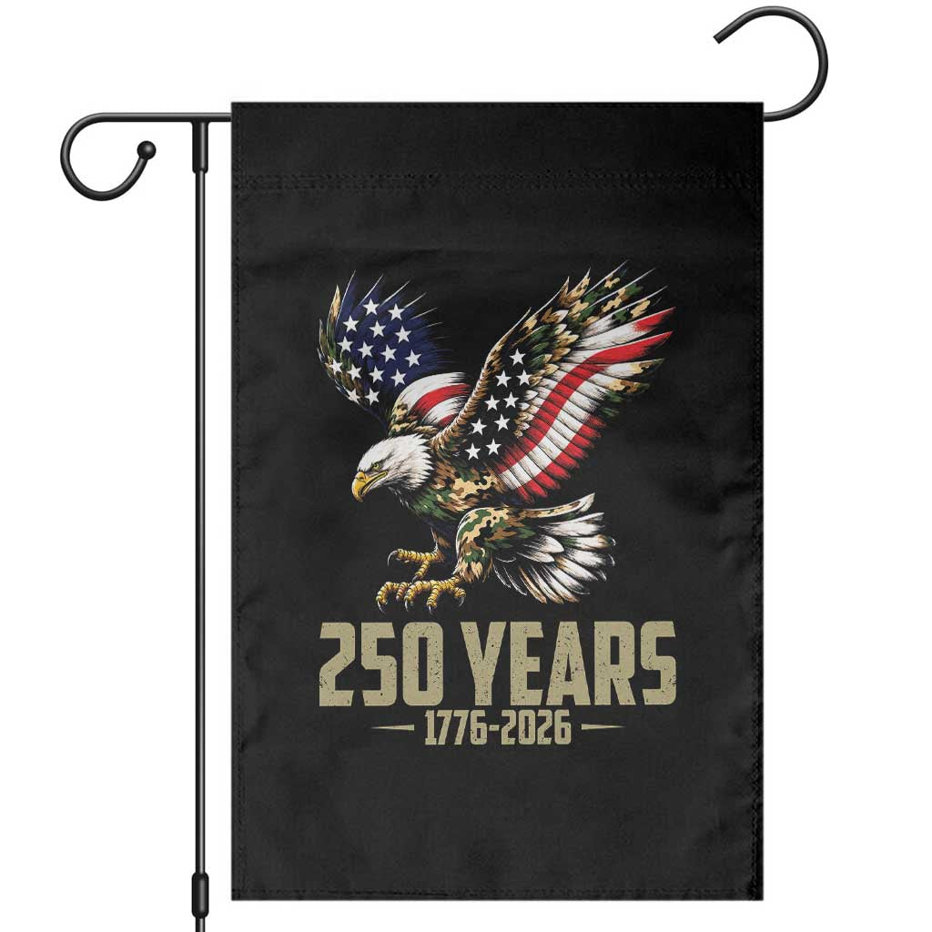 250 Years America Anniversary Garden Flag Military Eagle American Flag Camo