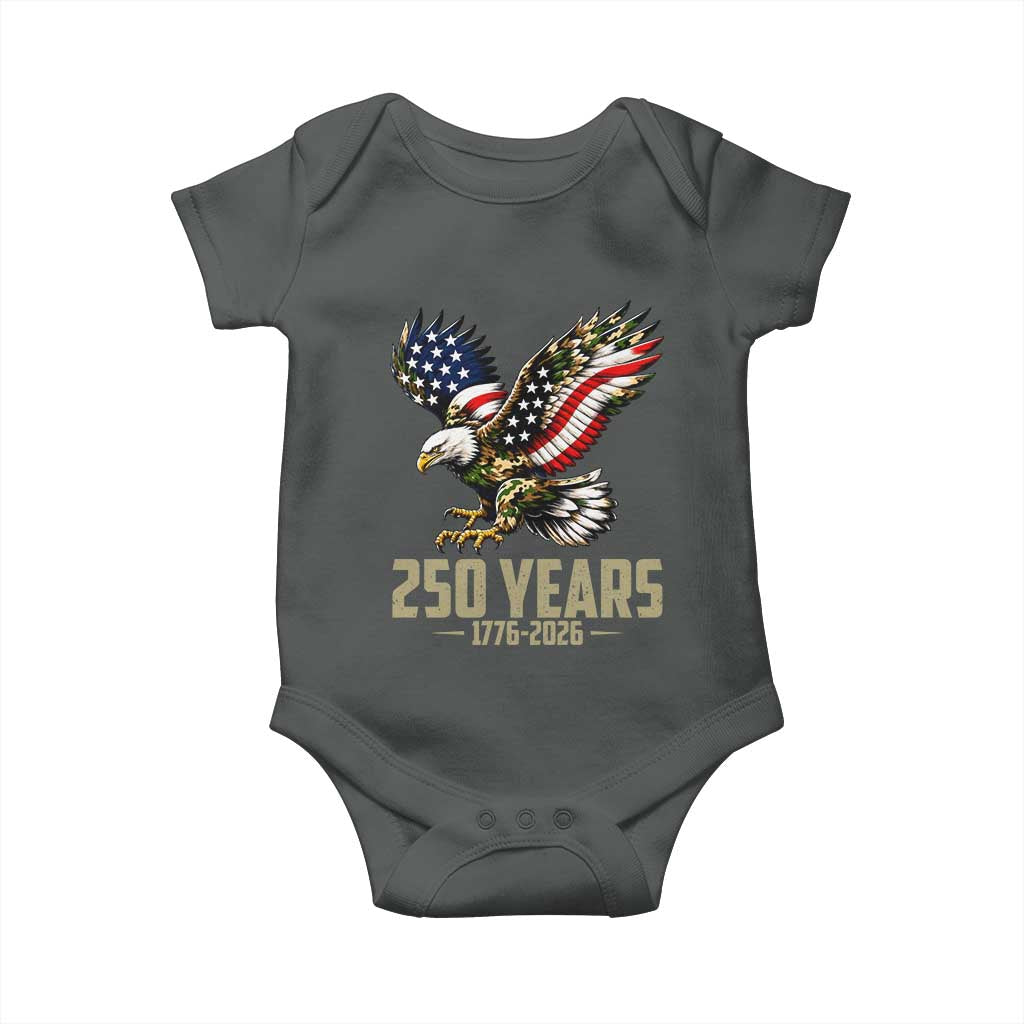 250 Years America Anniversary Baby Onesie Military Eagle American Flag Camo