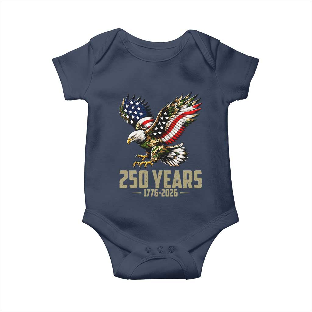 250 Years America Anniversary Baby Onesie Military Eagle American Flag Camo