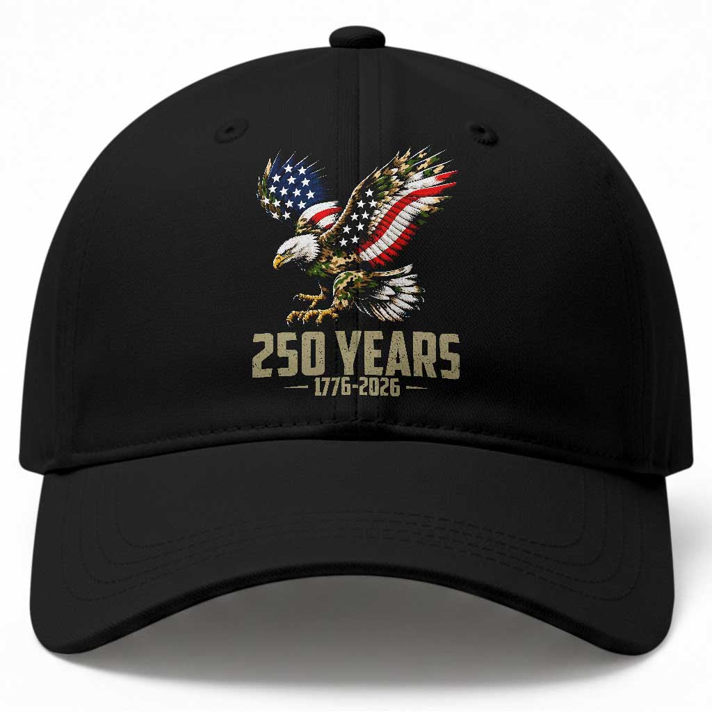 250 Years America Anniversary Baseball Cap Military Eagle American Flag Camo