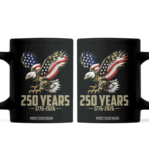 250 Years America Anniversary Coffee Mug Military Eagle American Flag Camo