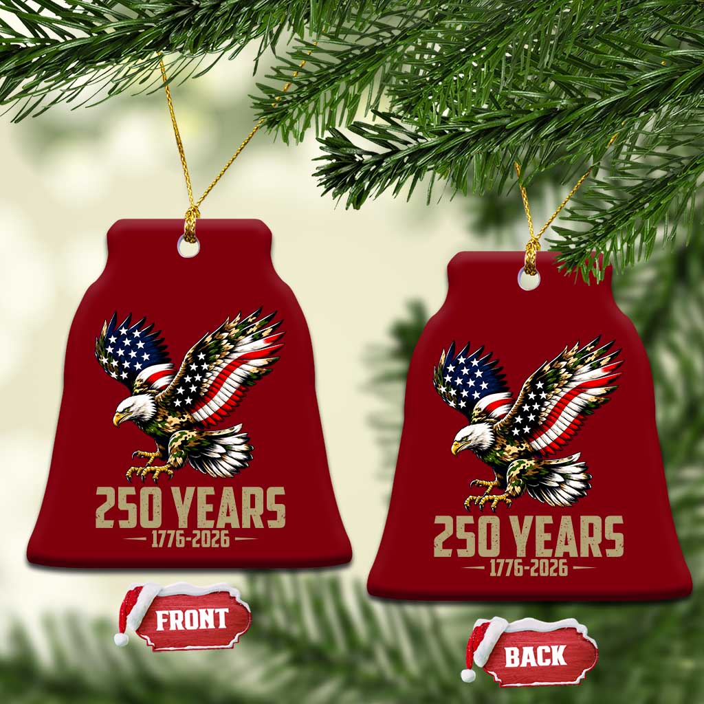 250 Years America Anniversary Ceramic Ornament Military Eagle American Flag Camo