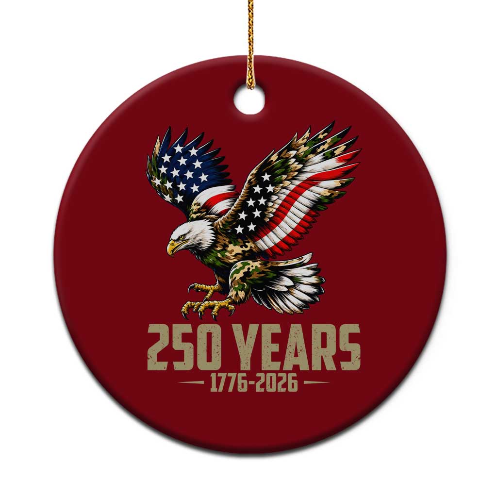 250 Years America Anniversary Ceramic Ornament Military Eagle American Flag Camo