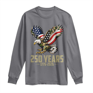 250 Years America Anniversary Long Sleeve Shirt Military Eagle American Flag Camo
