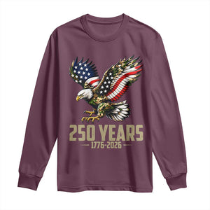 250 Years America Anniversary Long Sleeve Shirt Military Eagle American Flag Camo