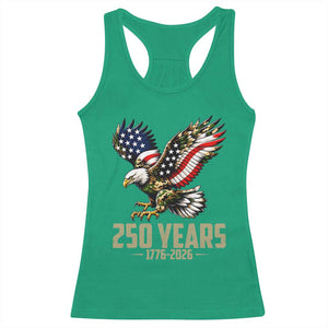 250 Years America Anniversary Racerback Tank Top Military Eagle American Flag Camo