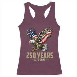250 Years America Anniversary Racerback Tank Top Military Eagle American Flag Camo
