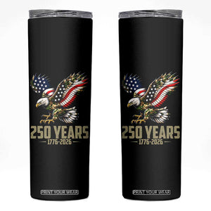 250 Years America Anniversary Skinny Tumbler Military Eagle American Flag Camo