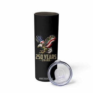 250 Years America Anniversary Skinny Tumbler Military Eagle American Flag Camo