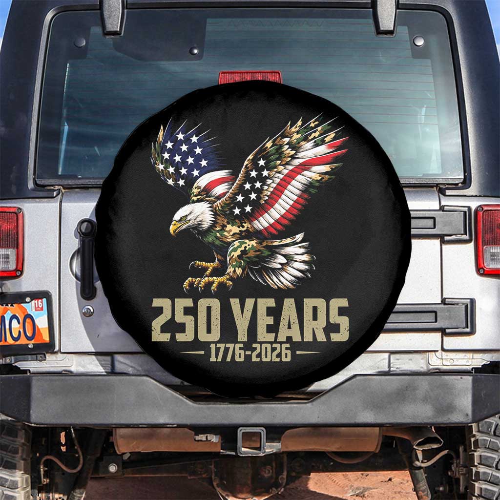 250 Years America Anniversary Spare Tire Cover Military Eagle American Flag Camo