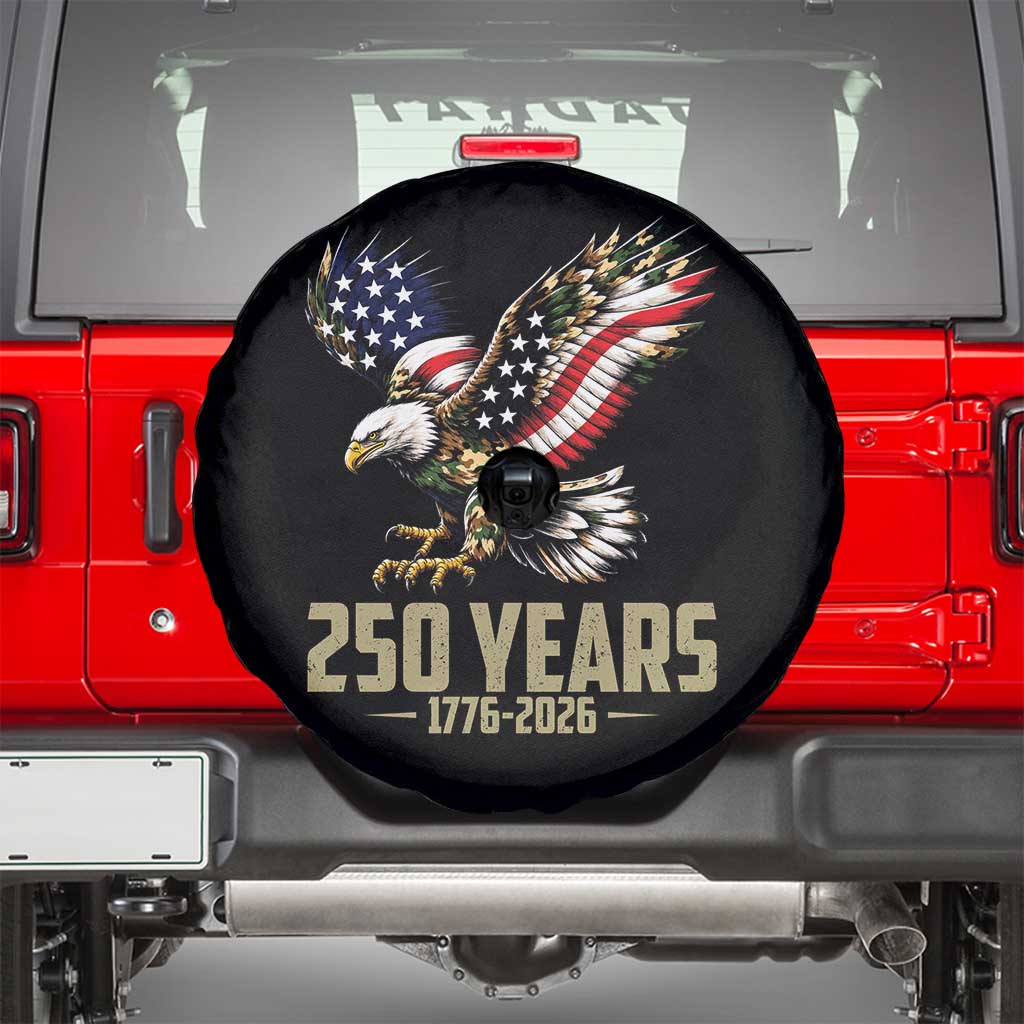 250 Years America Anniversary Spare Tire Cover Military Eagle American Flag Camo